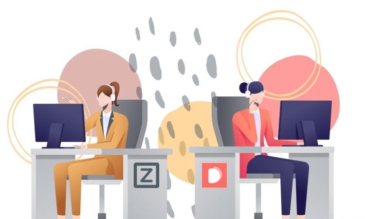 two remote personal assistants, one from Zirtual, another from Double, at their workstations